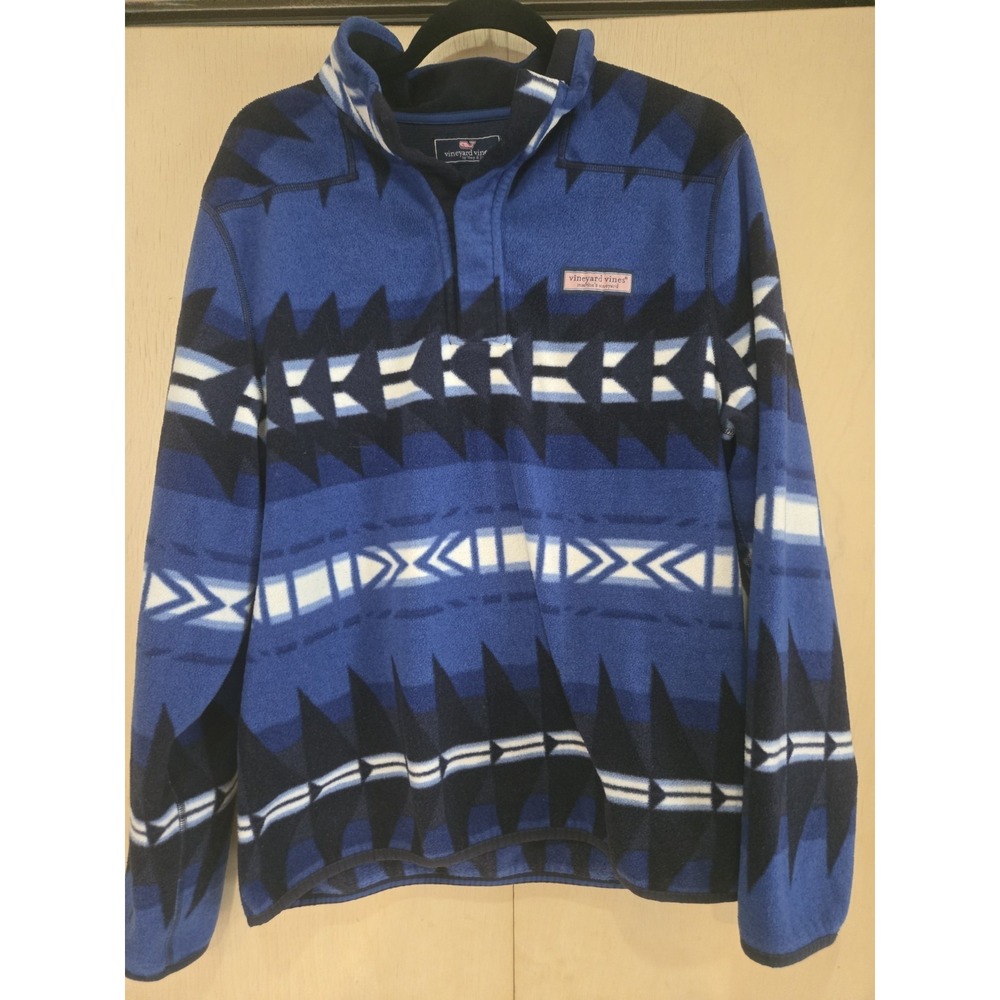 Vineyard Vines Martha's Vineyard Aztec‎ Fleece Pullover Snap Front Medium